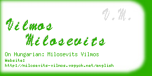 vilmos milosevits business card